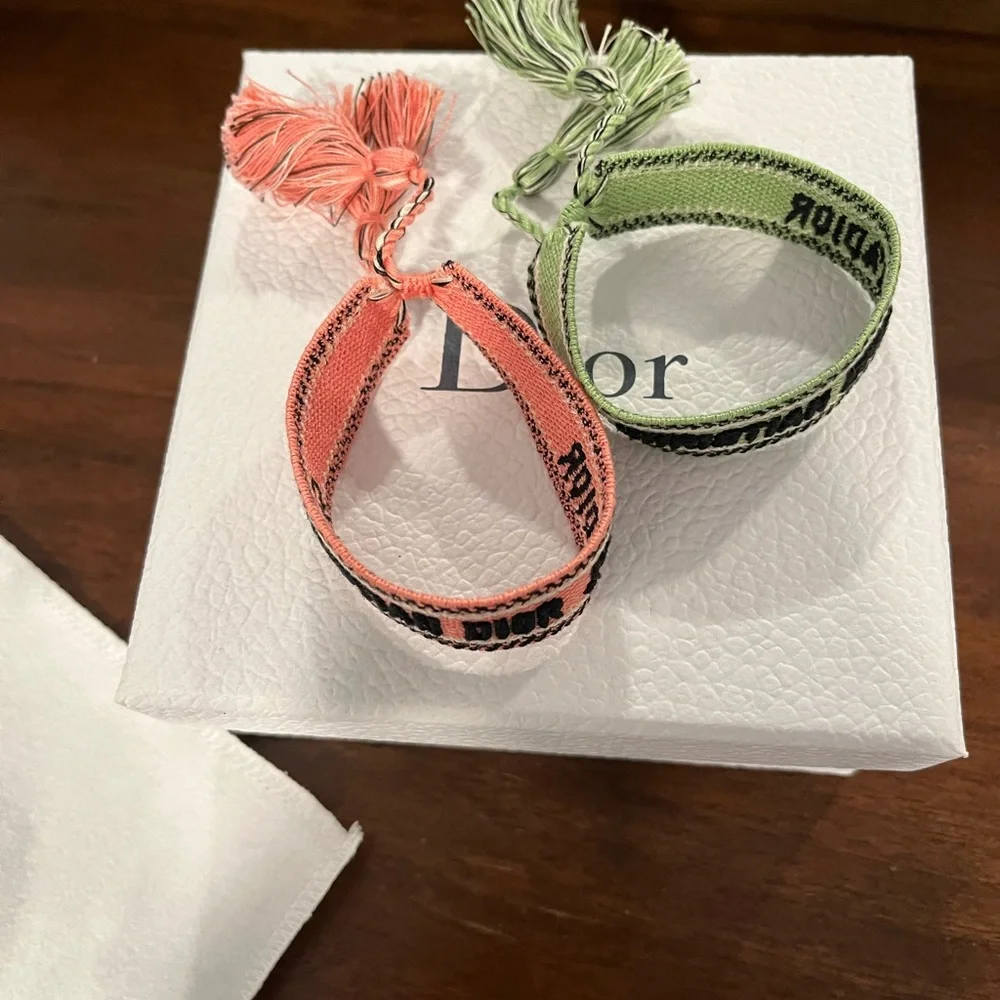 Dior Pink and Green Christian Friendship Bracelets - Picture 4 of 4